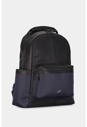 Morral San Patricio De Cuero Y Lona Para Hombre Aplique Metálico Morral San Patricio De Cuero Y Lona Para Hombre Aplique Metálico Azul Oscuro VÉLEZ