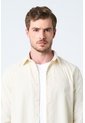 Camisa Manga Larga Bosa Para Hombre Semi Fitted Camisa Manga Larga Bosa Para Hombre Semi Fitted Crema XXL VÉLEZ de Vélez