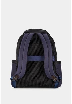Morral San Patricio De Cuero Y Lona Para Hombre Aplique Metálico Morral San Patricio De Cuero Y Lona Para Hombre Aplique Metálico Azul Oscuro VÉLEZ