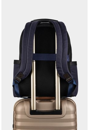 Morral San Patricio De Cuero Y Lona Para Hombre Aplique Metálico Morral San Patricio De Cuero Y Lona Para Hombre Aplique Metálico Azul Oscuro VÉLEZ
