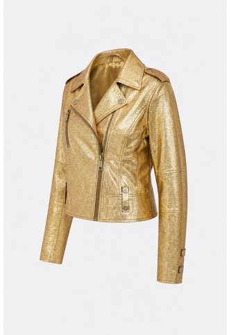 Chaqueta Biker De Cuero Folia Efecto Craquelado Para Mujer Royal Inti Chaqueta Biker De Cuero Folia Efecto Craquelado Para Mujer Royal Inti Dorado L VÉLEZ Vélez