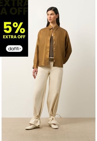 Camisa Peonia En Lino Con Acabado Metalizado Para Mujer Oversized Camisa Peonia En Lino Con Acabado Metalizado Para Mujer Oversized Bronce XS VÉLEZ Vélez