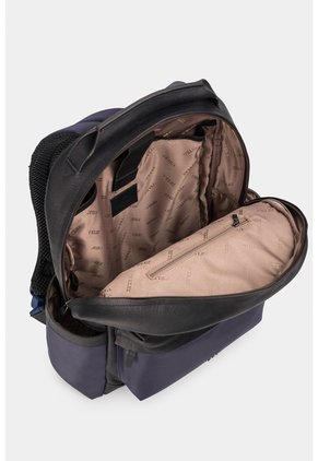 Morral San Patricio De Cuero Y Lona Para Hombre Aplique Metálico Morral San Patricio De Cuero Y Lona Para Hombre Aplique Metálico Azul Oscuro VÉLEZ