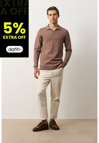 Polo Manga Larga Tejida Para Hombre Canneo Polo Manga Larga Tejida Para Hombre Canneo Tabaco M VÉLEZ Vélez