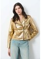 Chaqueta Biker De Cuero Folia Efecto Craquelado Para Mujer Royal Inti Chaqueta Biker De Cuero Folia Efecto Craquelado Para Mujer Royal Inti Dorado L VÉLEZ de Vélez