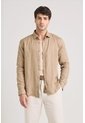 Camisa Manga Larga En Lino Para Hombre Silueta Semi Ajustada Camisa Manga Larga En Lino Para Hombre Silueta Semi Ajustada Tabaco M VÉLEZ de Vélez