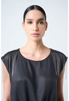 Camisa Hydra Manga Sisa Para Mujer Flecos Millaré Camisa Hydra Manga Sisa Para Mujer Flecos Millaré Negro M VÉLEZ