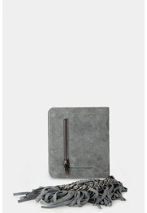 Billetera Kubor De Cuero Para Mujer Accesorio Con Flecos Billetera Kubor De Cuero Para Mujer Accesorio Con Flecos Gris Vélez