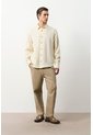 Camisa Manga Larga En Lino Para Hombre Silueta Semi Ajustada Camisa Manga Larga En Lino Para Hombre Silueta Semi Ajustada Amarillo XXL VÉLEZ de Vélez