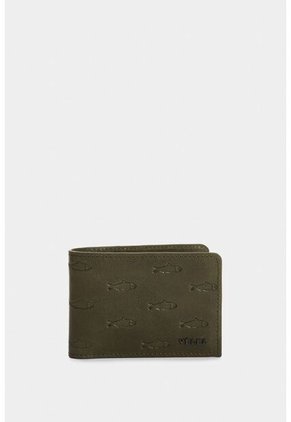 Billetera De Cuero Grabado Para Hombre Hazel Billetera De Cuero Grabado Para Hombre Hazel Verde Oliva VÉLEZ