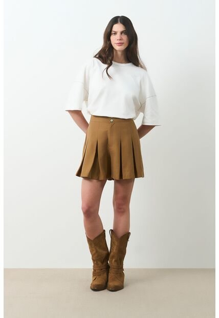 Camiseta Manga Corta Oversized Para Mujer Bruma Camiseta Manga Corta Oversized Para Mujer Bruma Crema L VÉLEZ