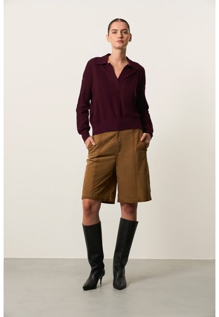 Polo Manga Larga Tejida Para Mujer Ambe Polo Manga Larga Tejida Para Mujer Ambe Vinotinto XS VÉLEZ