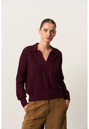 Polo Manga Larga Tejida Para Mujer Ambe Polo Manga Larga Tejida Para Mujer Ambe Vinotinto XS VÉLEZ