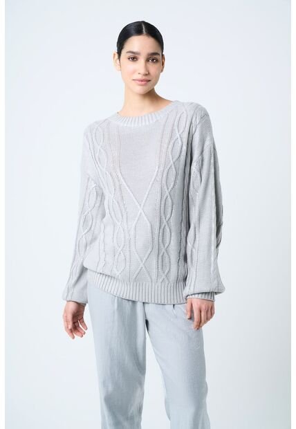 Sweater Tejido Layla Para Mujer Efecto Resinado Sweater Tejido Layla Para Mujer Efecto Resinado Gris S VÉLEZ