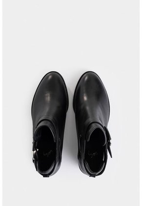 Botines Tacón Campina De Cuero Hebilla Negro Botines Tacón Campina De Cuero Hebilla Negro 38 VÉLEZ