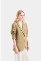 Blazer Aurora En Lino Para Mujer Fit Holgado Blazer Aurora En Lino Para Mujer Fit Holgado Verde Oliva M Vélez de Vélez