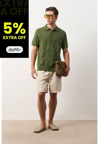 Camisa Manga Corta Tejida Para Hombre Ikal Camisa Manga Corta Tejida Para Hombre Ikal Verde Oliva L VÉLEZ Vélez