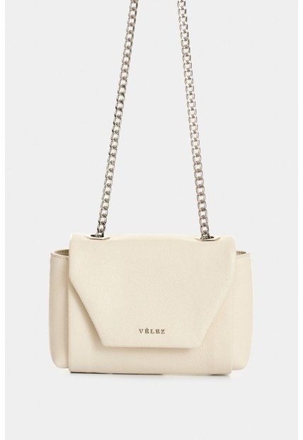 Manos Libres Mini Lili De Cuero Para Mujer Con Cadena Manos Libres Mini Lili De Cuero Para Mujer Con Cadena Blanco VÉLEZ