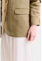 Blazer Aurora En Lino Para Mujer Fit Holgado Blazer Aurora En Lino Para Mujer Fit Holgado Verde Oliva M Vélez de Vélez