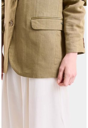 Blazer Aurora En Lino Para Mujer Fit Holgado Blazer Aurora En Lino Para Mujer Fit Holgado Verde Oliva M Vélez