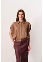 Camisa Manga Corta En Lino Para Mujer Faro Camisa Manga Corta En Lino Para Mujer Faro Tabaco XL VÉLEZ de Vélez