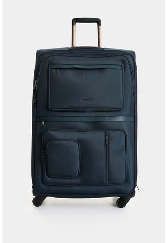 Maleta De Viaje En Lona Y Cuero Galaxy 25 Pulg Maleta De Viaje En Lona Y Cuero Galaxy 25 Pulg Azul Oscuro VÉLEZ Vélez