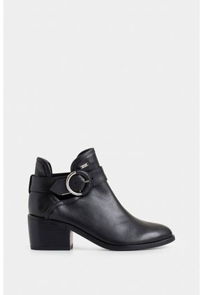 Botines Tacón Campina De Cuero Hebilla Negro Botines Tacón Campina De Cuero Hebilla Negro 39 VÉLEZ