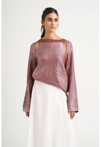 Sweater Star En Tejido Rectilíneo Para Mujer Efecto Metalizado Sweater Star En Tejido Rectilíneo Para Mujer Efecto Metalizado Vinotinto M VÉLEZ Vélez