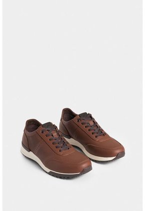 Tenis Vuelos De Cuero Para Hombre Combinación De Texturas Tenis Vuelos De Cuero Para Hombre Combinación De Texturas Miel 45 VÉLEZ