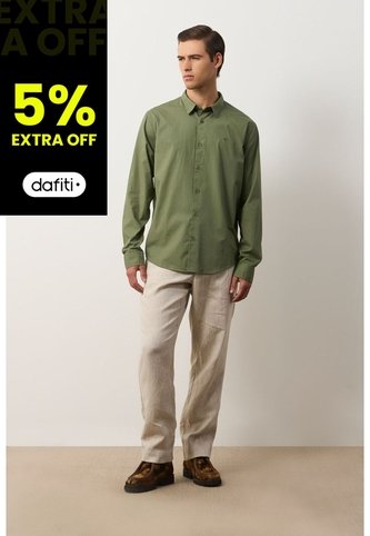 Camisa En Popelina Para Hombre Semifitted Camisa En Popelina Para Hombre Semifitted Verde Oliva XL VÉLEZ Vélez