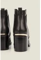 Botines Tacón De Cuero Aplique Botines Tacón De Cuero Aplique Negro 36 VÉLEZ de Vélez