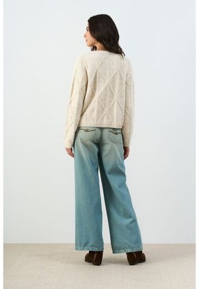 Cardigan Tejido Con Lúrex Para Mujer Soren Cardigan Tejido Con Lúrex Para Mujer Soren Crema M VÉLEZ