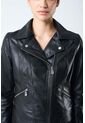 Chaqueta Silueta Tipo Biker De Cuero Para Mujer Cremalleras Chaqueta Silueta Tipo Biker De Cuero Para Mujer Cremalleras Negro M VÉLEZ de Vélez