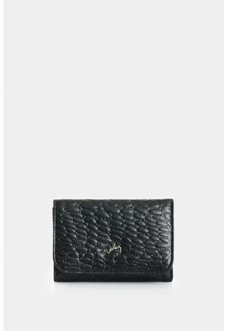 Billetera De Cuero Grabado Para Mujer Verona Billetera De Cuero Grabado Para Mujer Verona Negro VÉLEZ Vélez