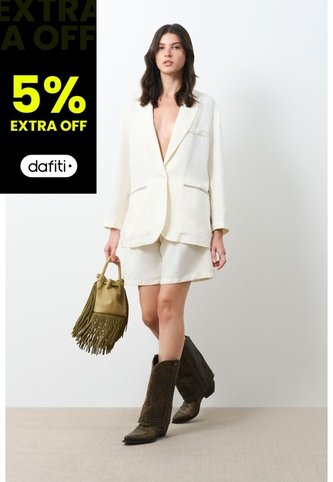 Blazer En Tejido Plano Para Mujer Tika Blazer En Tejido Plano Para Mujer Tika Crema L VÉLEZ Vélez