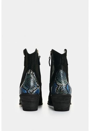 Botines Texanos De Cuero Gamuzado Para Mujer Sahara Botines Texanos De Cuero Gamuzado Para Mujer Sahara Negro 40 VÉLEZ