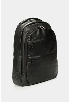 Morral Water Resistant De Cuero Liso Para Hombre Multifuncional Negro