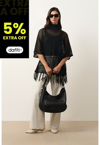 Poncho Lyra Tejido Para Mujer Flecos Poncho Lyra Tejido Para Mujer Flecos Negro Perlado M VÉLEZ Vélez