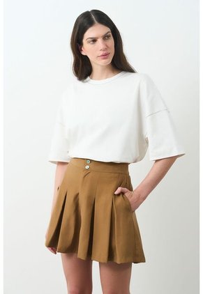 Camiseta Manga Corta Oversized Para Mujer Bruma Camiseta Manga Corta Oversized Para Mujer Bruma Crema L VÉLEZ