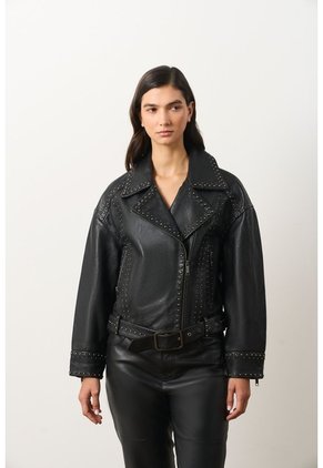 Chaqueta Biker En Cuero Quimera Para Mujer Chaqueta Biker En Cuero Quimera Para Mujer Negro XXL VÉLEZ