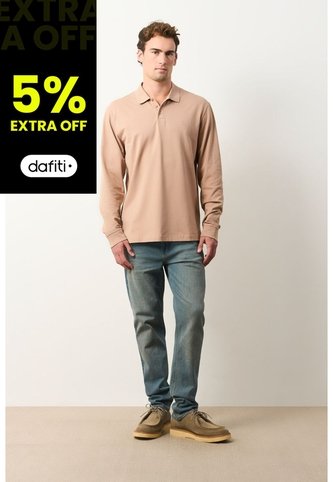 Polo Manga Larga En Algodón Para Hombre Nápoles Polo Manga Larga En Algodón Para Hombre Nápoles Arena XXL VÉLEZ Vélez