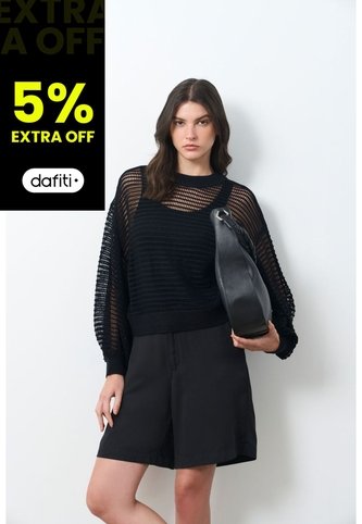 Sweater Tejido Taroa Para Mujer Semi Cropped Sweater Tejido Taroa Para Mujer Semi Cropped Negro L VÉLEZ Vélez