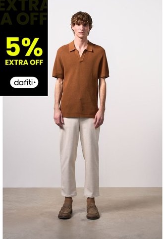 Polo Manga Corta Tejida Para Hombre Dunas Polo Manga Corta Tejida Para Hombre Dunas Miel XL VÉLEZ Vélez