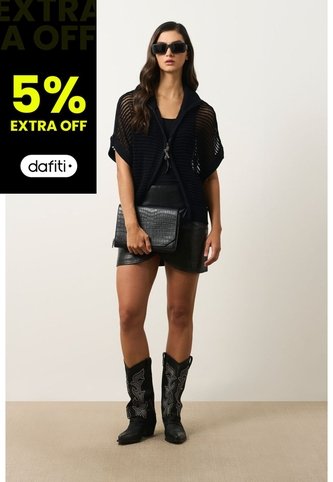 Chaleco Tejido Tika Para Mujer Oversized Chaleco Tejido Tika Para Mujer Oversized Negro M VÉLEZ Vélez