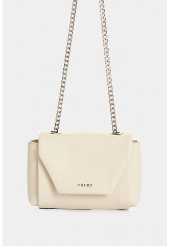 Manos Libres Mini Lili De Cuero Para Mujer Con Cadena Manos Libres Mini Lili De Cuero Para Mujer Con Cadena Blanco VÉLEZ Vélez