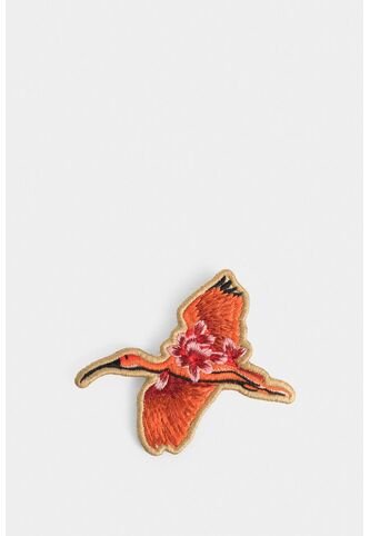 Pin Garza Flores Bordado Para Mujer Sobre Textil Pin Garza Flores Bordado Para Mujer Sobre Textil Naranja VÉLEZ Vélez