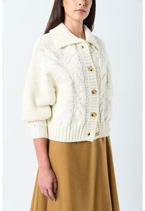 Cardigan Kalixto Tejido Para Mujer Bordado Cardigan Kalixto Tejido Para Mujer Bordado Crema M VÉLEZ