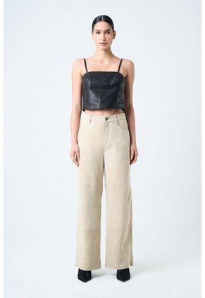 Crop Top De Cuero Folia Para Mujer Semi Ajustado Crop Top De Cuero Folia Para Mujer Semi Ajustado Negro S Vélez