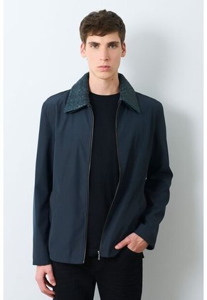 Chaqueta De Tela Y Cuero Para Hombre Hazel Chaqueta De Tela Y Cuero Para Hombre Hazel Azul Oscuro L VÉLEZ