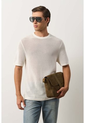 Camiseta Tejida Para Hombre Serrano Camiseta Tejida Para Hombre Serrano Crema XS VÉLEZ